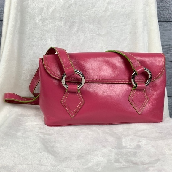 Franco Sarto Pink Purse w/ Green Accents - Picture 1 of 5